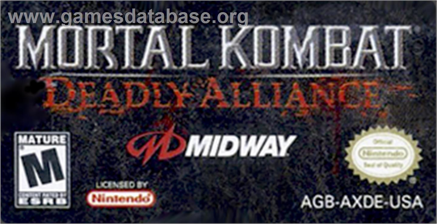 Mortal Kombat: Deadly Alliance - Nintendo Game Boy Advance - Artwork - Cartridge Top