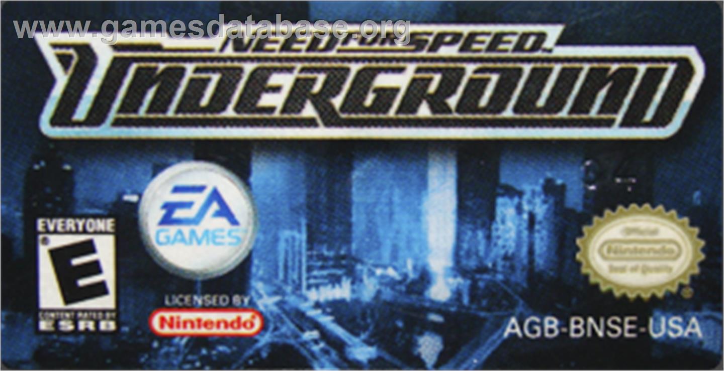 Need for Speed Underground - Nintendo Game Boy Advance - Artwork - Cartridge Top