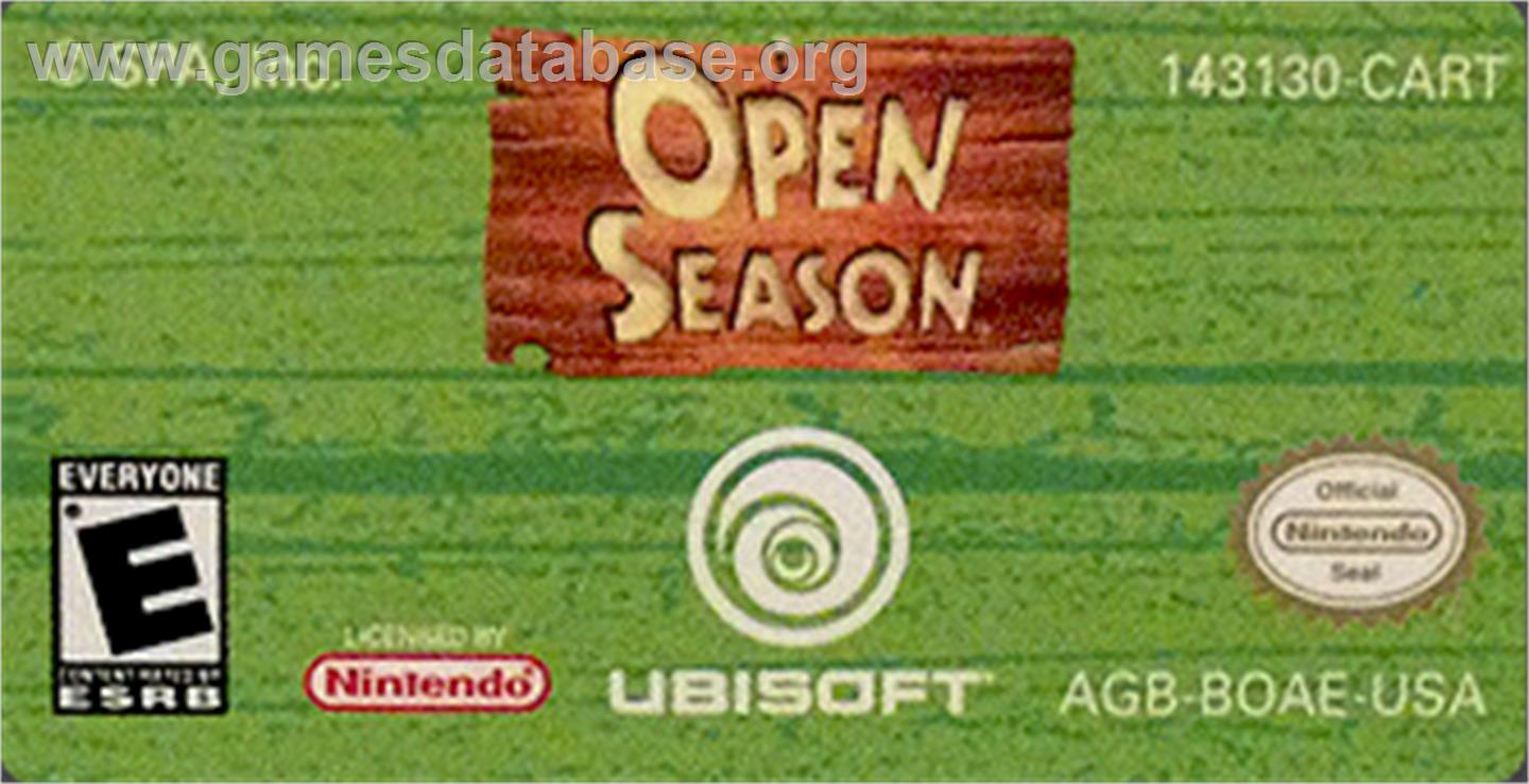 Open Season - Nintendo Game Boy Advance - Artwork - Cartridge Top
