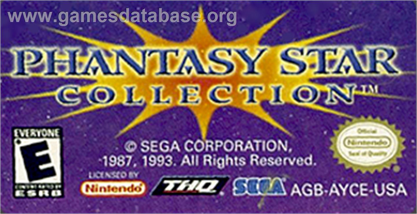 Phantasy Star Collection - Nintendo Game Boy Advance - Artwork - Cartridge Top