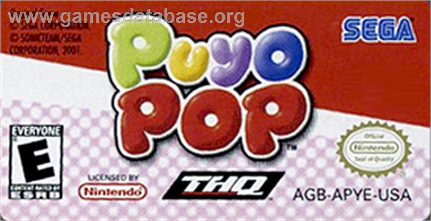 Pika Pop - Nintendo Game Boy Advance - Artwork - Cartridge Top