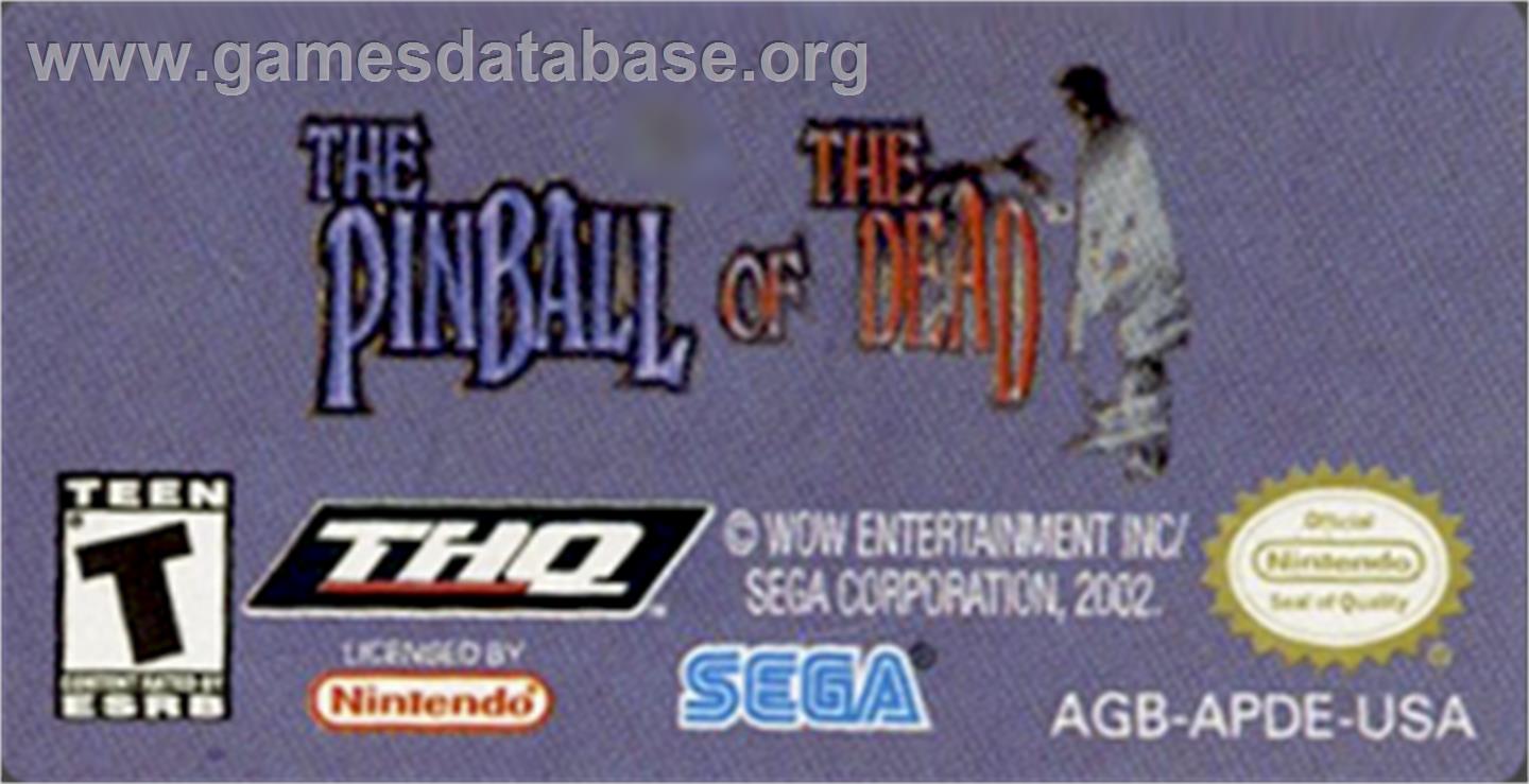Pinball of the Dead - Nintendo Game Boy Advance - Artwork - Cartridge Top
