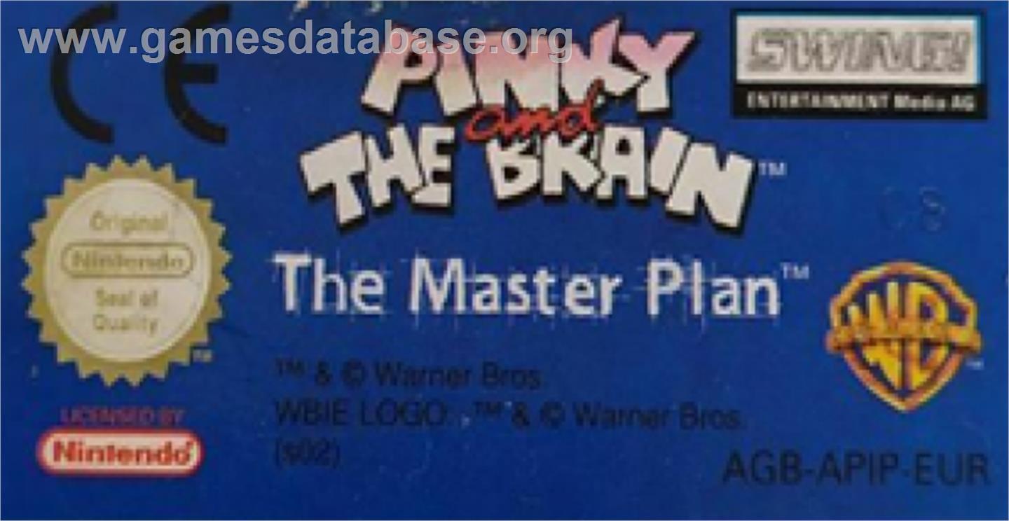 Pinky and the Brain: The Master Plan - Nintendo Game Boy Advance - Artwork - Cartridge Top