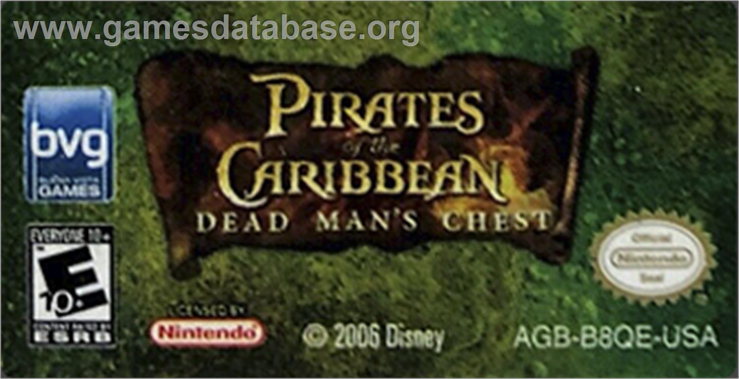 Pirates of the Caribbean: Dead Man's Chest - Nintendo Game Boy Advance - Artwork - Cartridge Top
