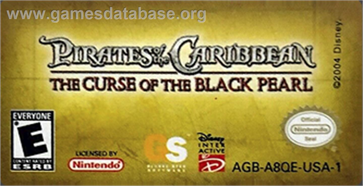 Pirates of the Caribbean: The Curse of the Black Pearl - Nintendo Game Boy Advance - Artwork - Cartridge Top