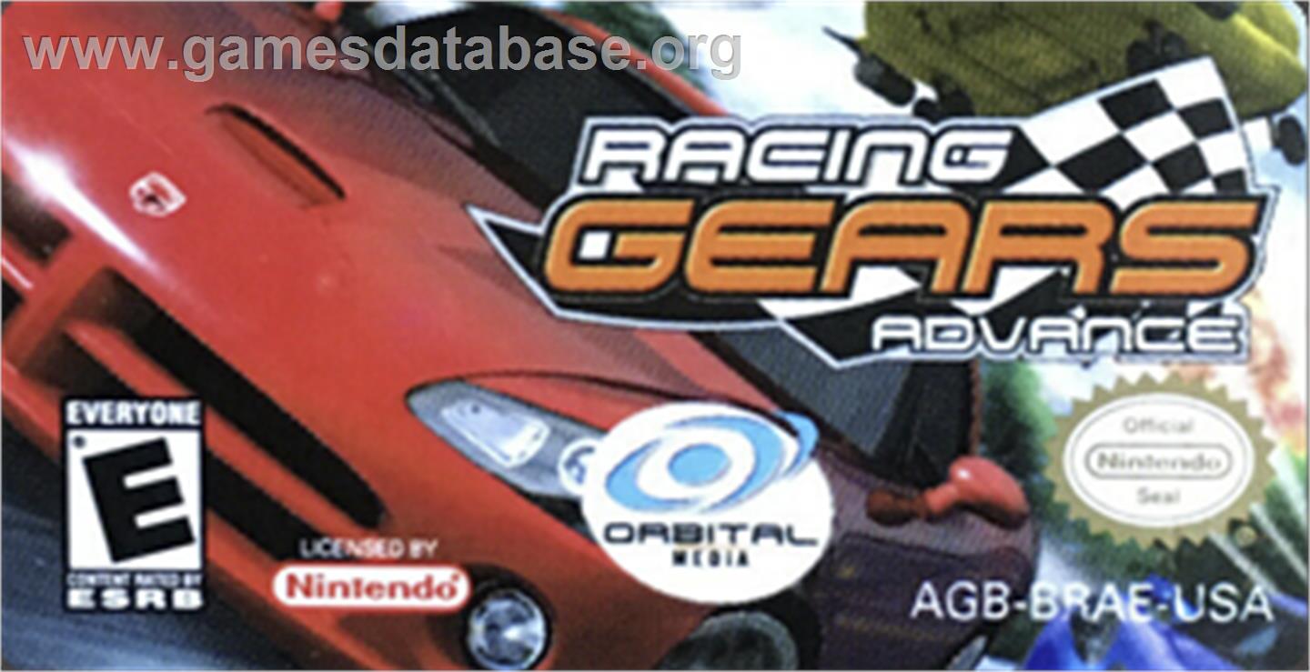Racing Gears Advance - Nintendo Game Boy Advance - Artwork - Cartridge Top