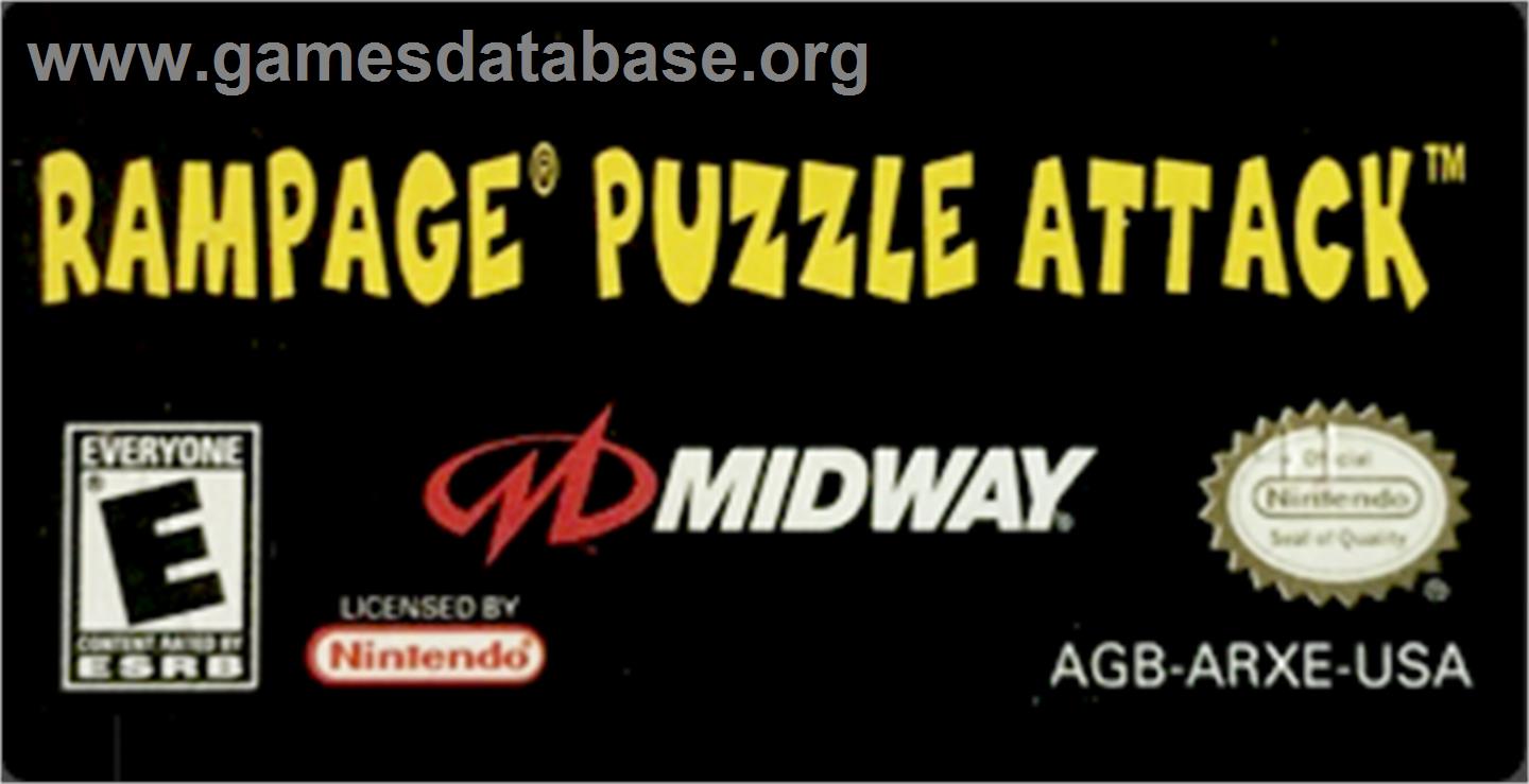 Rampage Puzzle Attack - Nintendo Game Boy Advance - Artwork - Cartridge Top