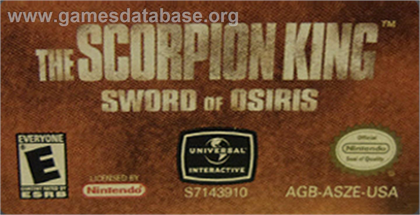 Scorpion King: Sword of Osiris - Nintendo Game Boy Advance - Artwork - Cartridge Top