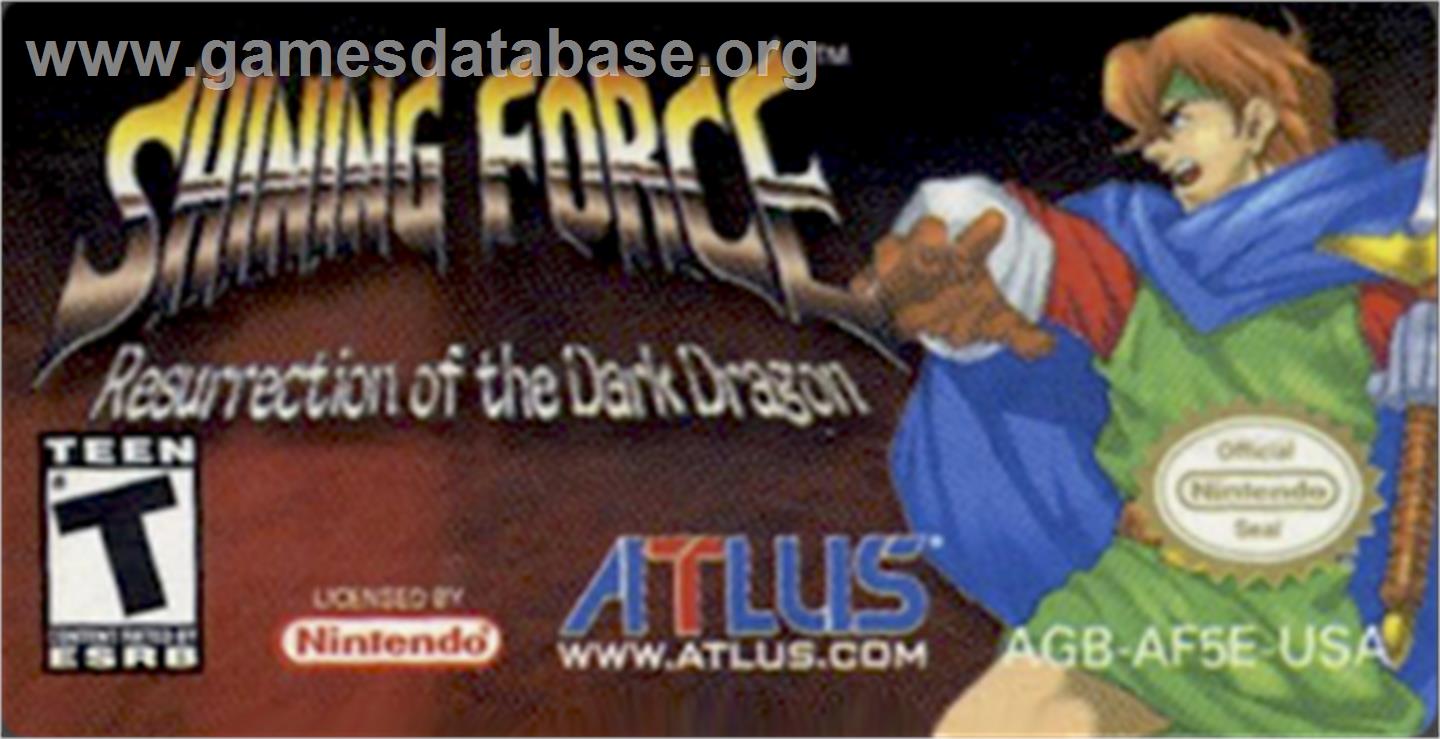 Shining Force: Resurrection of the Dark Dragon - Nintendo Game Boy Advance - Artwork - Cartridge Top