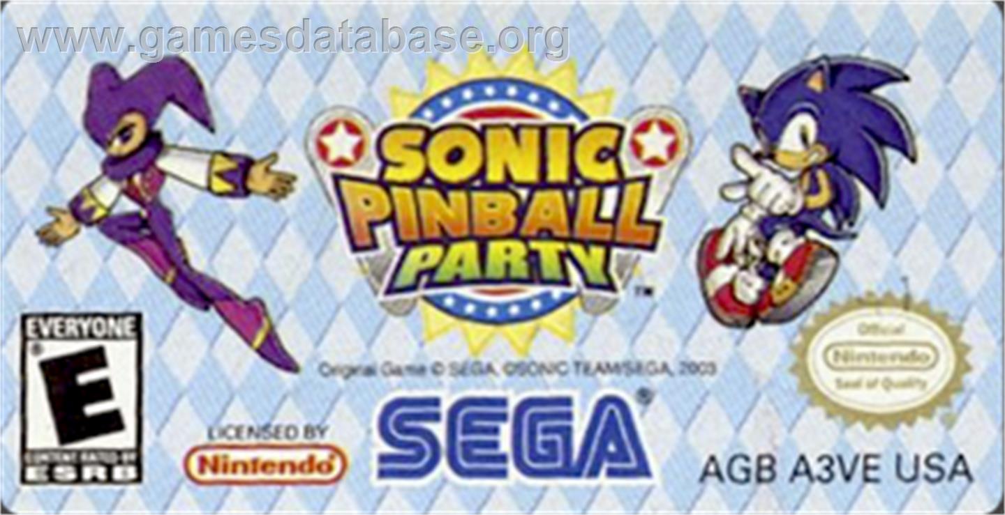 Sonic Pinball Party - Nintendo Game Boy Advance - Artwork - Cartridge Top