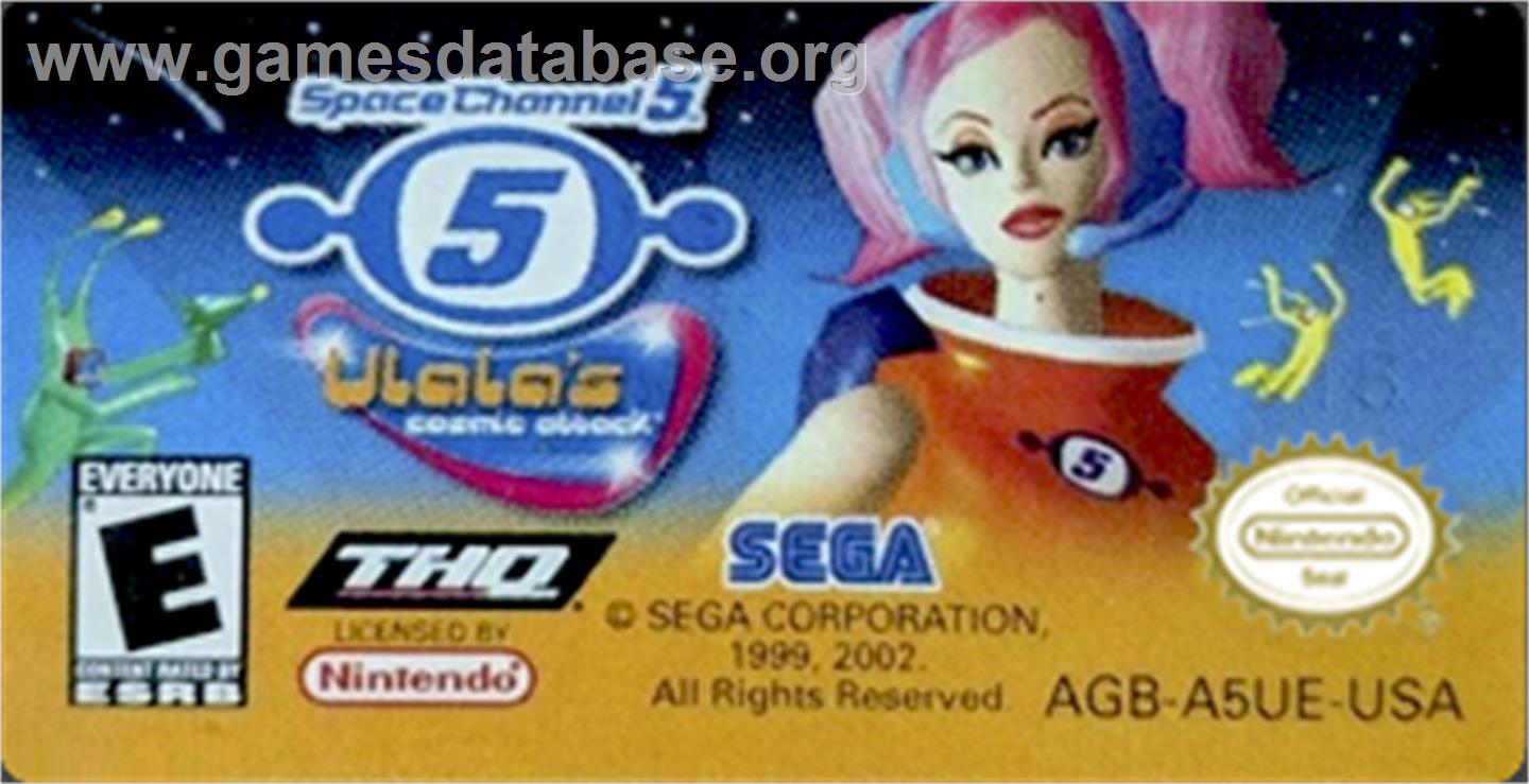 Space Channel 5: Ulala's Cosmic Attack - Nintendo Game Boy Advance - Artwork - Cartridge Top