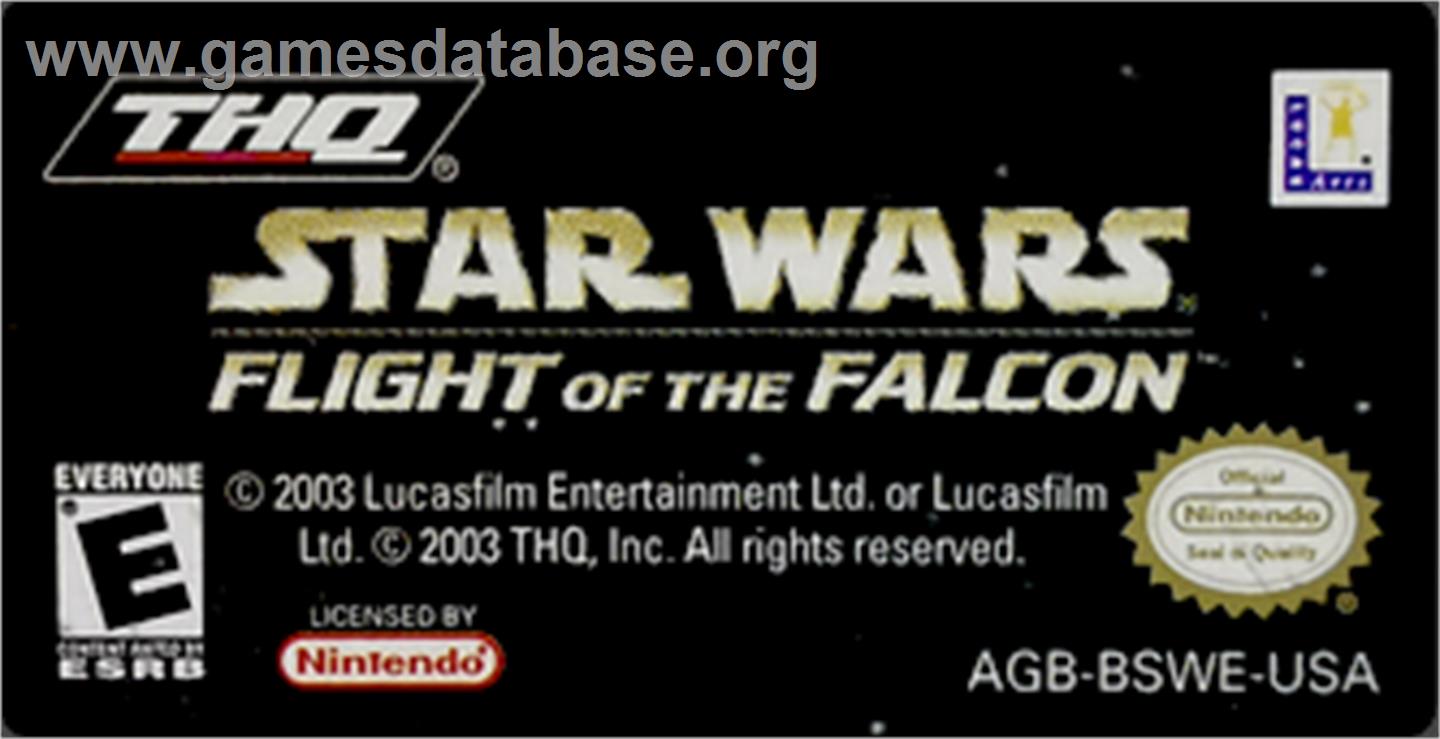 Star Wars: Flight of the Falcon - Nintendo Game Boy Advance - Artwork - Cartridge Top