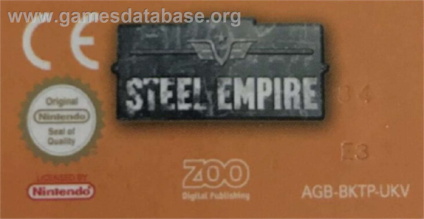 Steel Empire - Nintendo Game Boy Advance - Artwork - Cartridge Top