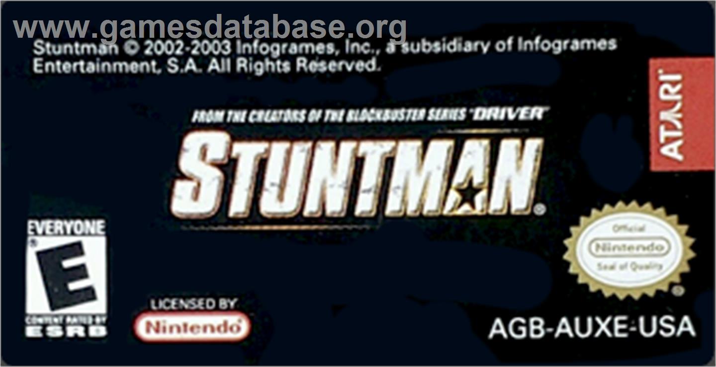 Stuntman - Nintendo Game Boy Advance - Artwork - Cartridge Top