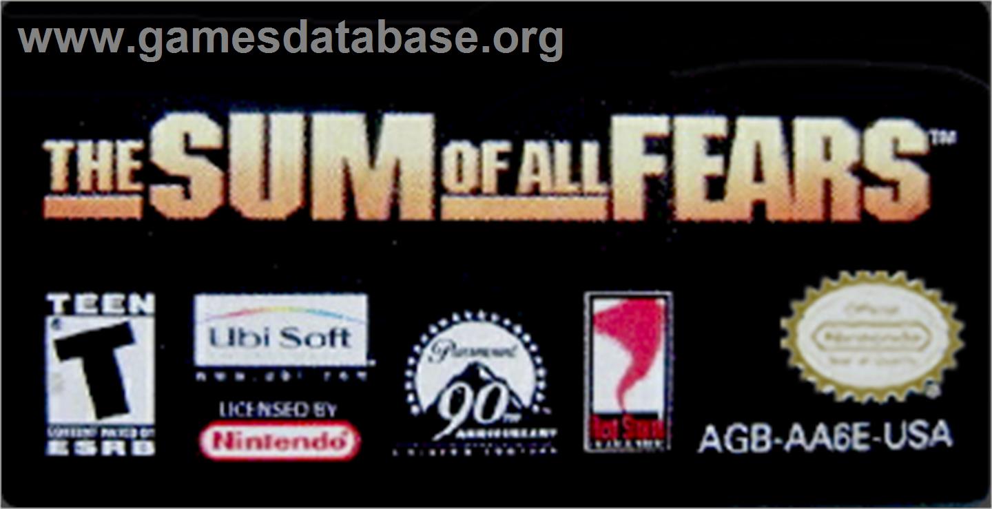 Sum of All Fears - Nintendo Game Boy Advance - Artwork - Cartridge Top
