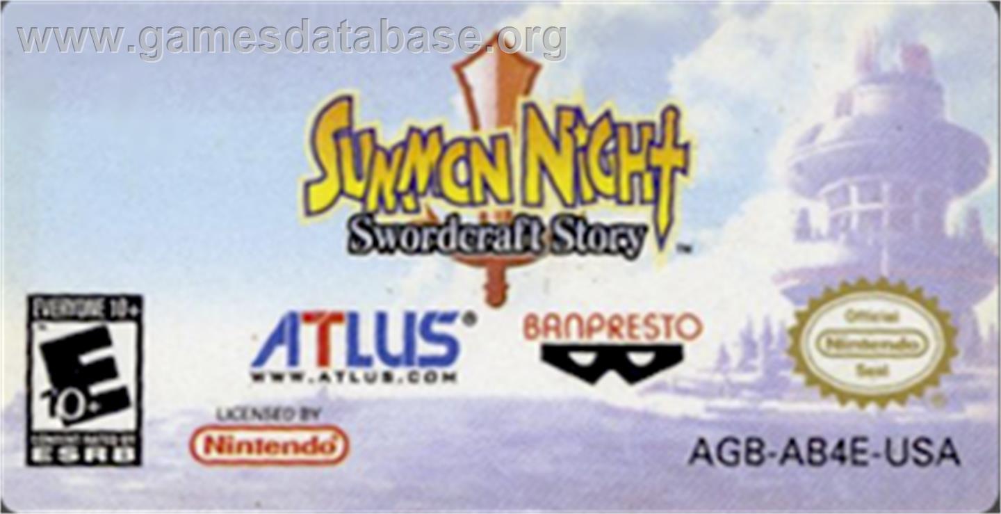 Summon Night Craft Sword Monogatari: Hajimari no Ishi - Nintendo Game Boy Advance - Artwork - Cartridge Top