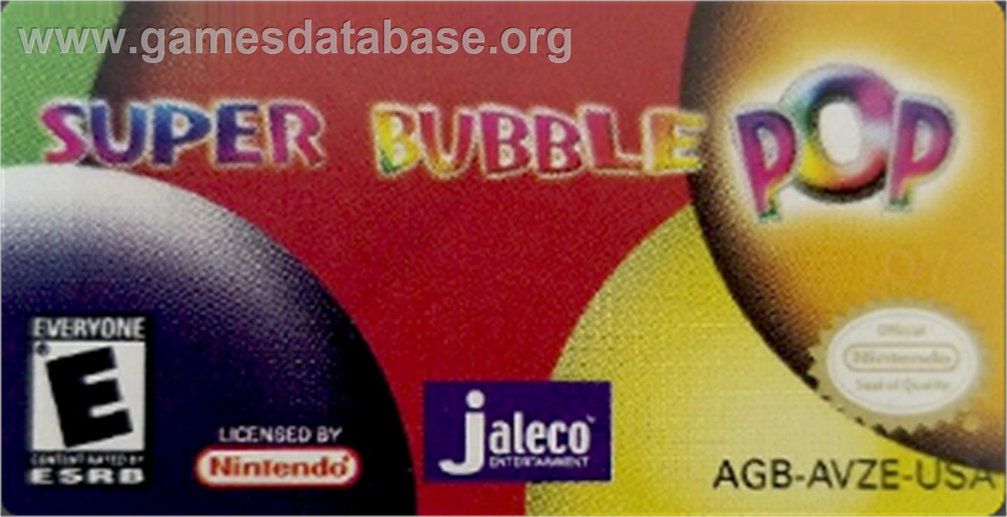 Super Bubble Pop - Nintendo Game Boy Advance - Artwork - Cartridge Top
