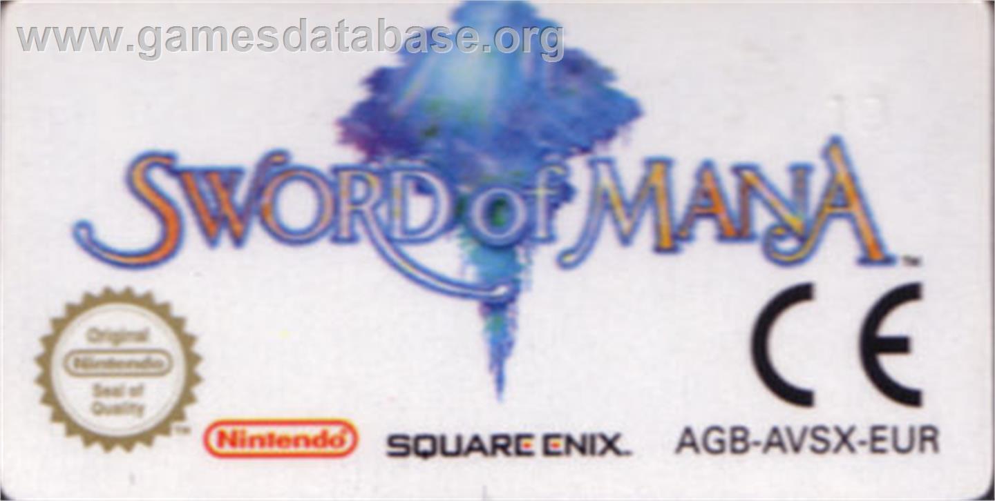 Sword of Mana - Nintendo Game Boy Advance - Artwork - Cartridge Top