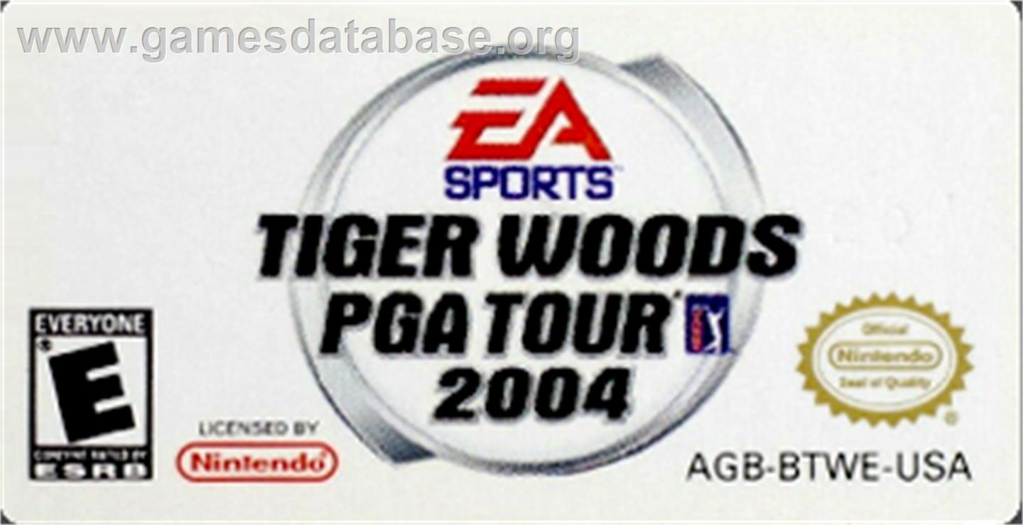 Tiger Woods PGA Tour 2004 - Nintendo Game Boy Advance - Artwork - Cartridge Top