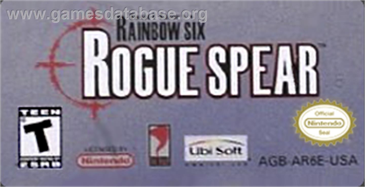 Tom Clancy's Rainbow Six: Rogue Spear - Nintendo Game Boy Advance - Artwork - Cartridge Top
