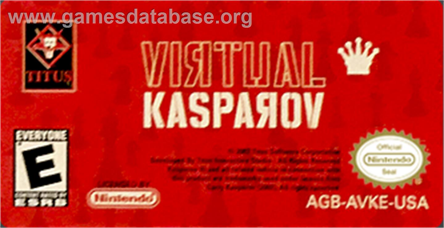 Virtual Kasparov - Nintendo Game Boy Advance - Artwork - Cartridge Top