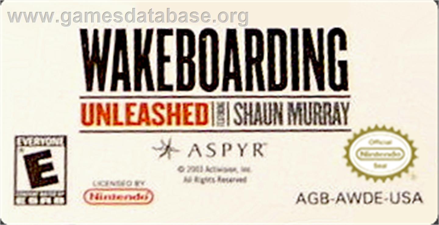 Wakeboarding Unleashed featuring Shaun Murray - Nintendo Game Boy Advance - Artwork - Cartridge Top