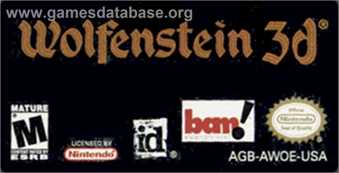Wolfenstein 3D - Nintendo Game Boy Advance - Artwork - Cartridge Top