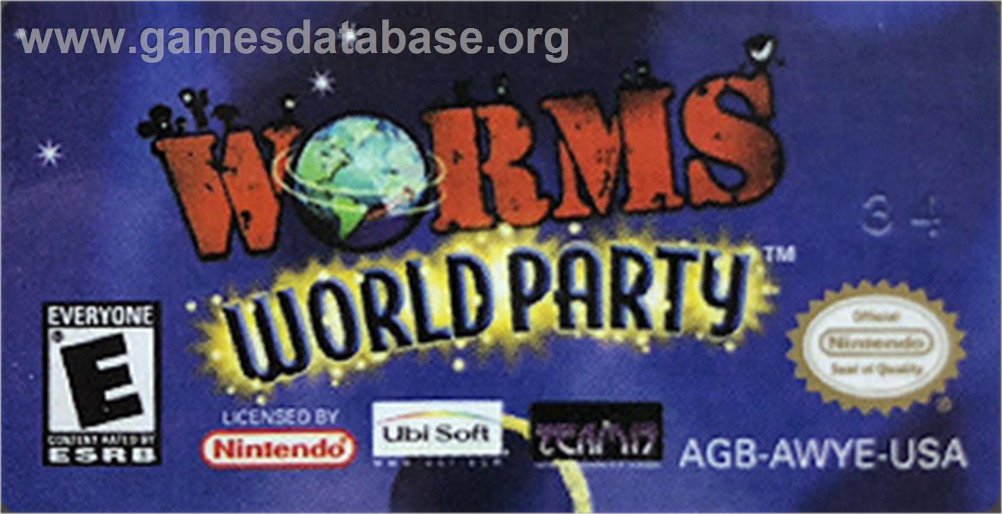 Worms World Party - Nintendo Game Boy Advance - Artwork - Cartridge Top