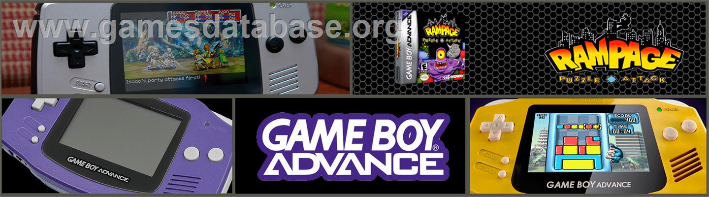 Rampage Puzzle Attack - Nintendo Game Boy Advance - Artwork - Marquee
