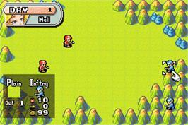 In game image of Advance Wars on the Nintendo Game Boy Advance.