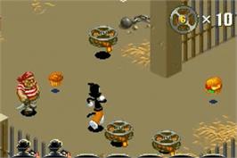 In game image of Animaniacs: Lights, Camera, Action on the Nintendo Game Boy Advance.