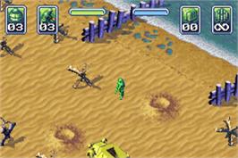 In game image of Army Men: Operation Green on the Nintendo Game Boy Advance.