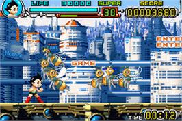 In game image of Astro Boy: Omega Factor on the Nintendo Game Boy Advance.