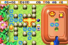 In game image of Bomberman Max 2: Blue Advance on the Nintendo Game Boy Advance.