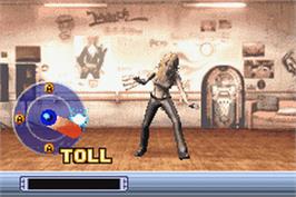 In game image of Britney's Dance Beat on the Nintendo Game Boy Advance.