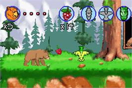 In game image of Brother Bear on the Nintendo Game Boy Advance.