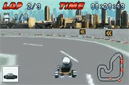 In game image of Crazy Frog Racer on the Nintendo Game Boy Advance.