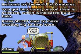 In game image of Creatures on the Nintendo Game Boy Advance.