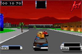 In game image of Cruis'n Velocity on the Nintendo Game Boy Advance.