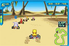 In game image of Digimon Racing on the Nintendo Game Boy Advance.