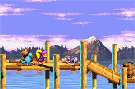 In game image of Donkey Kong 3 on the Nintendo Game Boy Advance.