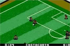 In game image of European Super League on the Nintendo Game Boy Advance.