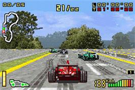 In game image of F1 2002 on the Nintendo Game Boy Advance.