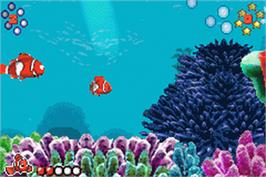 In game image of Finding Nemo on the Nintendo Game Boy Advance.