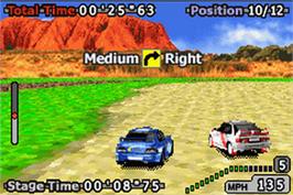 In game image of GT Advance 2 Rally Racing on the Nintendo Game Boy Advance.