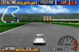 In game image of GT Advance Championship Racing on the Nintendo Game Boy Advance.