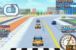 In game image of Gadget Racers on the Nintendo Game Boy Advance.