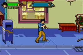 In game image of Jackie Chan Adventures: Legend of the Dark Hand on the Nintendo Game Boy Advance.