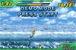 In game image of Kelly Slater's Pro Surfer on the Nintendo Game Boy Advance.