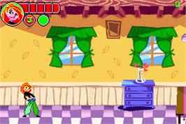 In game image of Kim Possible: Revenge of Monkey Fist on the Nintendo Game Boy Advance.